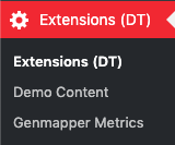 Extensions (DT) menu item